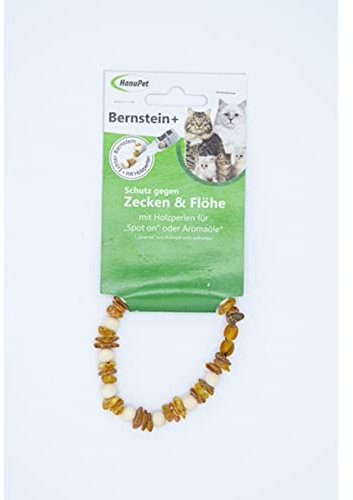 HanuPet Bernsteinkette Zecken- und Flohhalsband für Katzen - XXS