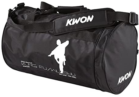 KWON Tasche Large, Schwarz, Versch. Druckmotiven/Kampfsymbolen, Judo, Ju Jutsu, Karate, Kick-Thaiboxing, Kung Fu, Taekwondo, Nylon/Codura Material, DUFFEL_BAG, Gym, Sport, Reise