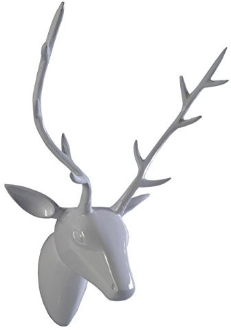 Artra Design GmbH Deko Geweih Hirschkopf 'weiß' (Größe: L) - Wandfigur, Wanddeko, Hirschgeweih, Hirschkopf, Geweih und Skulptur Hirsch Weihnachten