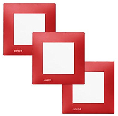 SIEMENS - LOT de 3 Va-et-Vient Blanc Delta Viva + Plaques Rouge