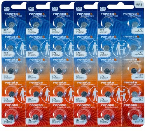 Renata 377 nicht aufladbaren Batterie, Knopfzelle, einzelne Zelle, Silberoxid, 28 mAh, 1,55 V, SR66, 5 pack, 5