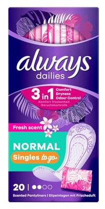 Always Daillies Lot de 20 protège-slips normaux emballés individuellement