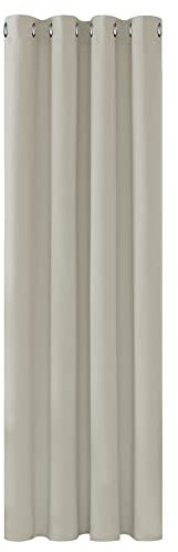 Deconovo Cortinas Dormitorio Salon Opacas Moderna con Ojales, Cortinas Termicas Aislantes Frio y Calor 140x240 cm(Ancho x Alto) Beige Claro, 1 Pieza