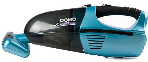 DOMO DO211S Handstaubsauger mit motorisierter XL Rollbürste, kabelloser Staubsauger für Tierhaare, Fussel oder Krümel 14.4 V blau