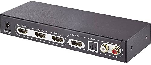 Switch HDMI SpeaKa Professional SP-5441116 3 Ports Lecture 3D Possible, avec télécommande, Arc (Canal de Retour du Son)