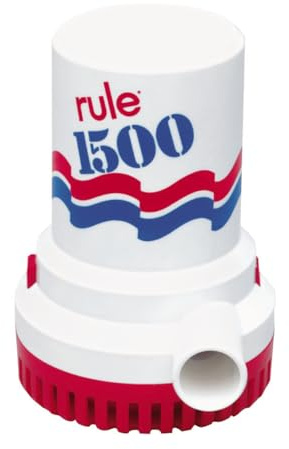Rule High-Performance 1500GPH, 12 Volt Water Pump for Boats - Bilge Pump, Submersible Pump - Ideal for Marine Accessories, Boating supplies, and Bilge Pumps