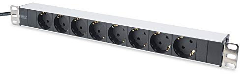 DIGITUS DN-95401 - Presa multipla da 19 - 8 uscite - Spina d'ingresso CEE7/7-1U - 250VAC 50/60Hz - 16A - 4000W - Per armadi di rete e server da 19