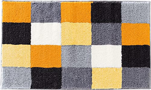 Erwin Müller Badematte Kreta gelb Größe 60x100 cm, Badteppich, Badvorleger rutschhemmend - kuscheliger Hochflor, für Fußbodenheizung geeignet