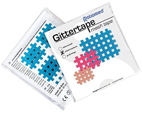 Gittertape ratiomed 36 x 28 mm,blau/mittel (20 Blatt à 6 Pflaster)