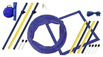 Procyon Dog Agility Starter-Set für Hunde aller Größen - Agility-Training Set mit Tunnel, Slalomstangen, Hürde, Pausenbox und mehr