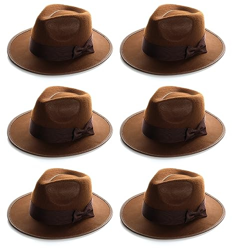 I LOVE FANCY DRESS FORSCHER Hut FÜR Kinder ODER FÜR Menschen MIT KLEINEM Kopf - MIT DEM Durchmesser VON 55CM UND DEN Farben (BRAUNER Hut MIT BRAUNEM Band | X6)