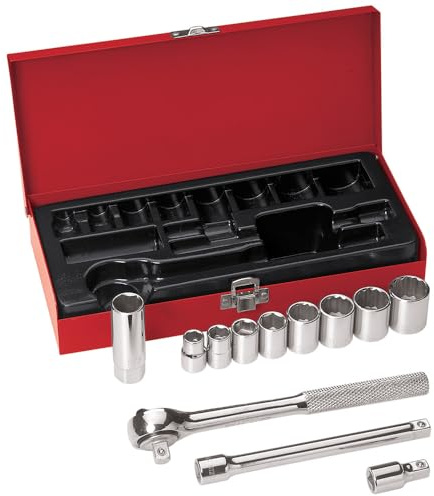 Klein Tools 3/8-Inch Drive Socket Wrench Set, 12-Piece
