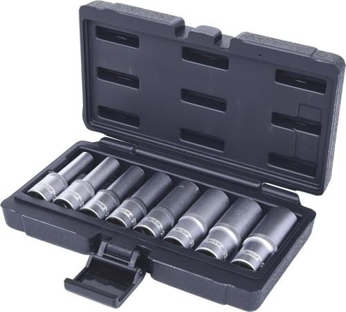KS Tools 911.4420 1/2 Juego de llaves de vaso Torx-E, largas, 8 pzs, E10-E24
