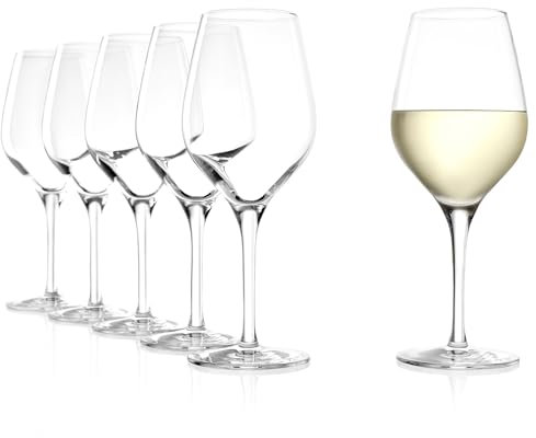 Stölzle Lausitz Copas de Vino Blanco Exquisit Set de 6 350 ml – Cristal Premium para Vinos Blancos Robustos – Elegantes y Resistentes, Aptas para Lavavajillas, Hecho en Alemania