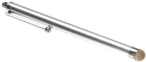 System-S Stylus Stift Textilfaser Spitze Touch Pen kapazitiver Bildschirm Eingabe Stift Silber für Smartphone Touchscreen Handy Tablet PC PDA
