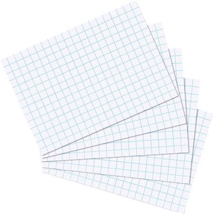 herlitz Karteikarten A6 14,9 x 10,9 cm, kariert, weiß, 100 Stück | für Schule, Studium & Büro