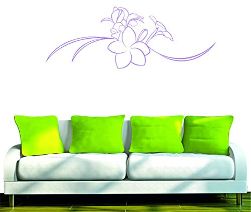 INDIGOS UG WANDTATTOO f351 schönes Blumentribal 240x87 cm - Flieder