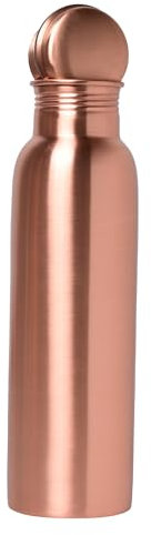Zap Impex Wasserflasche aus reinem Kupfer – Auslaufsicher, fugenlos, handgefertigt, 900 ml, glatt matt – Traditionelle Kupferflasche für Yoga, Büro, Reisen und den täglichen Gebrauch