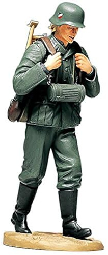 Tamiya - 1:16 WWII Figur Ladeschütze MG, originalgetreue Nachbildung, Modellbau, Plastik Bausatz, Basteln, Hobby, Kleben, Plastikbausatz, Zusammenbauen