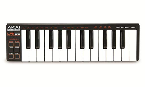 AKAI Professional LPK25 - Portable USB-powered MIDI Keyboard with 25 Velocity-Sensitive Keys with Synth Action for Laptops (Mac & PC), Editing Software Included