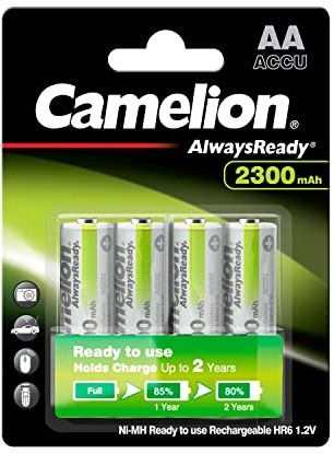Camelion 17423406 Always Ready Akku (NiMH, R6, AA, 2300 mAh, 4er)