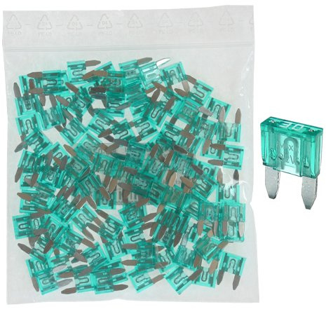100 Flachstecksicherung Mini-Sicherung 30A / 32V / grün