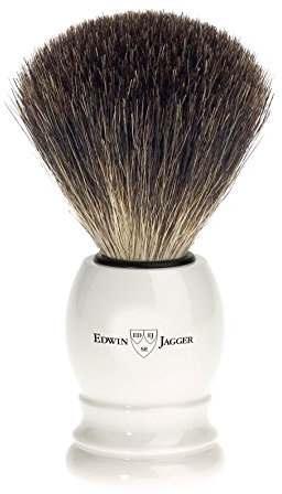 Edwin Jagger 21P27 Syntetisk fiber rakborste, konstgjord elfenben