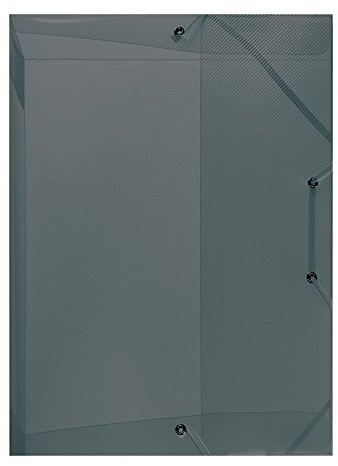 Herlitz 10722528 Heftbox A4 PP transluzent Rückenbreite 4 cm, grau