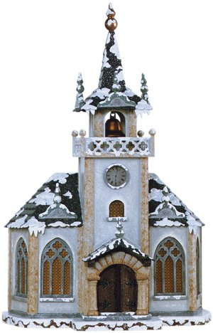 Hubrig-Volkskunst Winterkinder Kirche mit Beleuchtung * Höhe 31cm