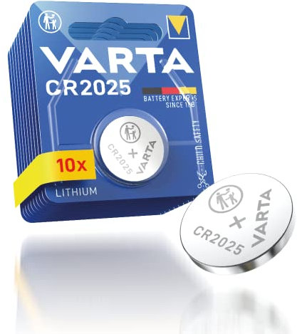 VARTA Batterien Knopfzellen CR2025, 10 Stück, Power on Demand, Lithium Coin, 3V, kindersichere Verpackung, für elektronische Kleingeräte - Autoschlüssel, Fernbedienungen, Waagen