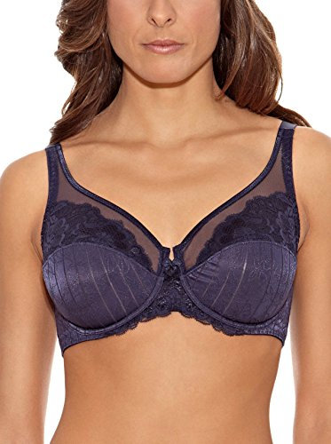 Selene, Reggiseno Contenitivo Donna in Pizzo, con Ferretto e Senza Imbottitura, Collezione Mariluz, Colore Blu, Taglia 7C