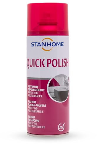 STANHOME | Pulitore Elimina-Polvere QUICK POLISH, Spray Protettivo e Multisuperfice, Azione Antipolvere e Antistatica, 400 ml