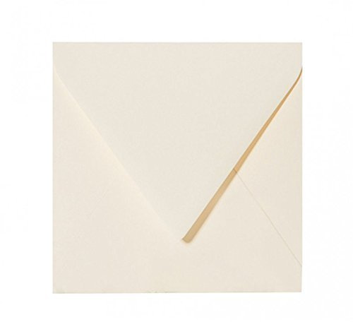 25 Quadratische Briefumschläge 15,0 x 15,0 cm 150 x 150 mm Zart Creme Verschluss: feuchtklebend Grammatur: 120 g/m²