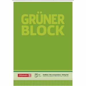Brunnen 10 x Briefblock Der grüne Block A4 60g/qm kariert 50 Blatt