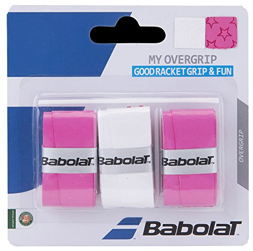 Babolat My Overgrip 3-er, weiß/rosa, One Size, 653045-184