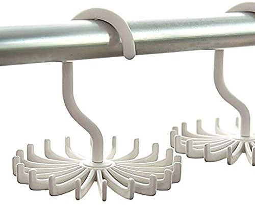 Z ZICOME 3 Pack Twirl Ties Rack Closet Organizer Tie Hanger Hook Headband Holder (White)