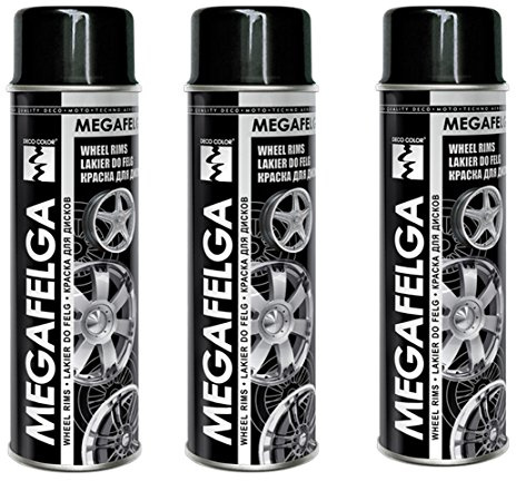 Fahrzeugteile Hoffmann 3er Sparpack 500ml Felgenlack Felgen Farbe SCHWARZ GLANZ
