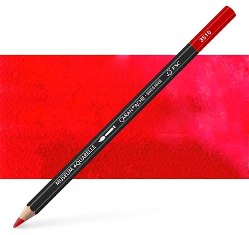 Caran d'Ache Museum Aquarelle Bleistift Museum Aquarelle Bleistift 3510.070/ NR 070 SCARLET/SCHARLACHROT-FSC (1 Stück/ (Pack of 1)