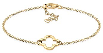 Elli Damen Armband mit Kleeblatt Symbol Glücksbringer Talisman in 925 Sterling Silber