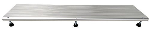 FabaCare Premium Rollstuhlrampe Aluminium, Mobile Rampe, Schwellenrampe, Türschwellenrampe, Stufenrampe bis 350 kg, Easy to Clean Spezialversiegelung, Flexible Höhe 3-7 x 21 x 76 cm