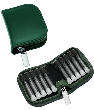 MV-Versand Globulitasche mit 10 Gläsern, Taschenapotheke, Notfallapotheke (Leder grün)