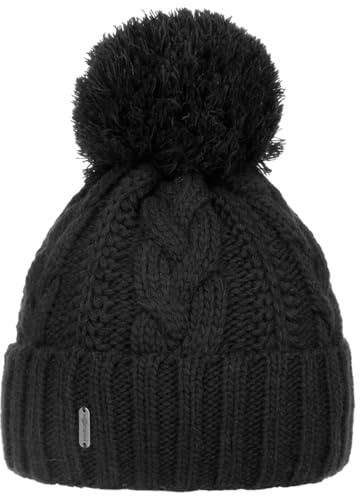 McBURN Giant Bommelmütze Damen - Made in Italy Wintermütze Bommelmützen Strickmütze mit Umschlag, Futter, Futter Winter Herbst-Winter