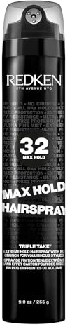 Redken Max Hold Hairspray 32 | Extreme Maximum High Hold Hairspray | Long-Lasting Lift & Body | All-Day Style Control | Dry Finish | 24 Hour Humidity Resistance | | For All Hair Types | 9 Oz