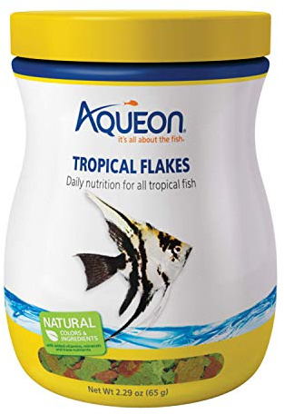 Aqueon Natural Tropical Fish Food Flakes, 2.3 Oz