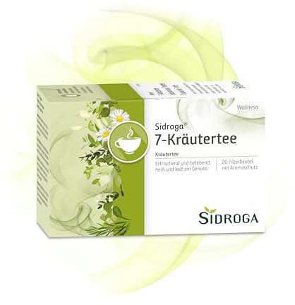 Sidroga 7-Kräutertee: Erfrischender und belebender Tee mit Brennnessel, Kamille und Krauseminze, 20 Filterbeutel mit je 2 g