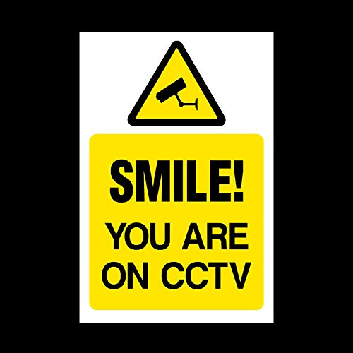 Smile you are on CCTV Sticker/Self Adhesive Sign - Security, Camera, Closed Circuit TV, Warning Safety (MISC16)