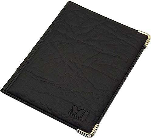 Exclusives Ausweisetui / Ausweishülle / Kreditkartenetui mit Schutzecken aus Metall 12 Fächer MJ-Design-Germany Made in EU in verschiedenen Farben und Designs (Design 1 / Schwarz)