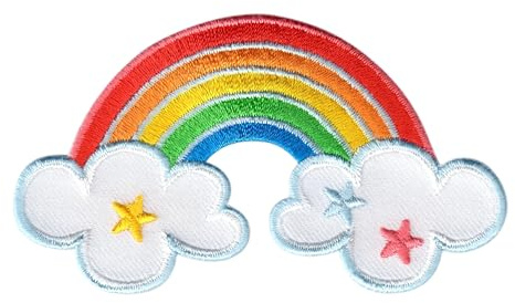 PatchMommy Regenbogen Aufnäher zum Aufbügeln für Kinder, 5 x 9 cm | Gesticktes Bügelbild, Patch & Applikation für Baby- und Kinderkleidung & Rucksäcke – zum Aufbügeln oder Aufnähen