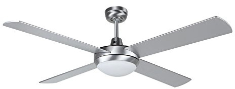 Orbegozo CP 77132 - Ventilador de techo con luz, mando a distancia, 4 aspas, 132 cm de diámetro, 3 velocidades, 60 W de potencia, Plateado