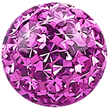 Modern Nature Piercing-Schmuck 1 X Epoxy Piercingschmuck Multi Strass Kugel 1,2 x 3 mm + Überzug in pink